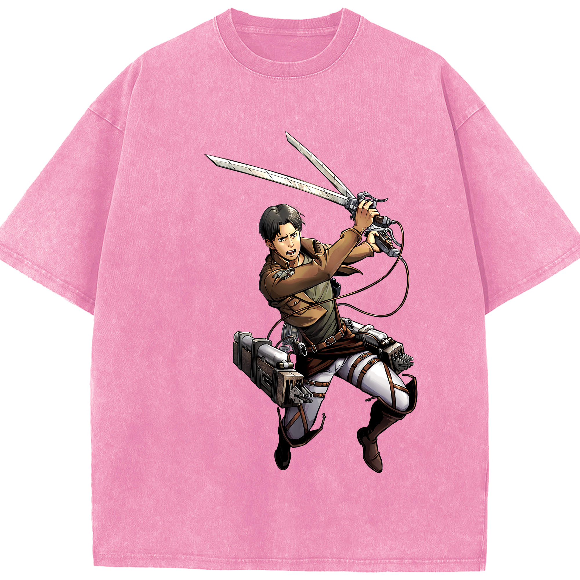 （画像用） 進撃の巨人 Attack on Titan 綿100% ヴィンテージ風 半袖Tシャツ（フロントプリント）